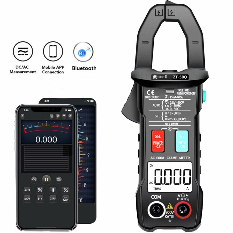 BSIDE  Bluetooth 5.0 6000 Words High Precision Smart AC Clamp Meter