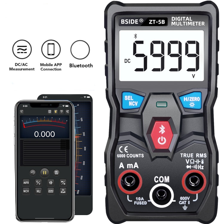 BSIDE ZT-5B Smart Bluetooth 6000 Words Automatic Range Digital Multimeter