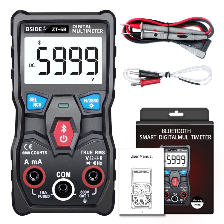 BSIDE ZT-5B Smart Bluetooth 6000 Words Automatic Range Digital Multimeter My Store