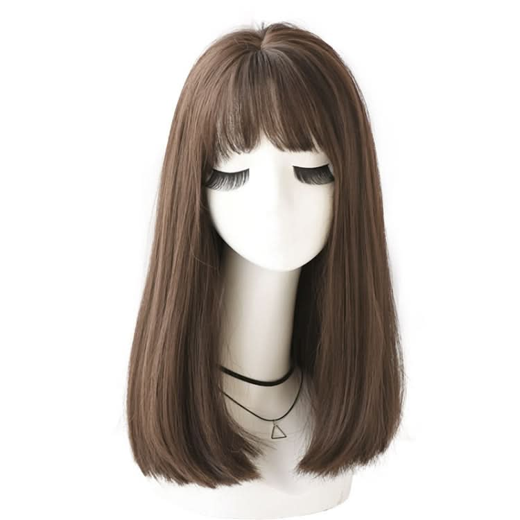 Realistic Long Straight Hair Wig Synthetic Fiber Headgear For Women Reluova