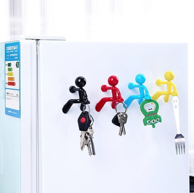 2 PCS Cute Humanoid Strong Magnet Key Hanger Multifunctional Magnetic Refrigerator Magnet, Random Color Delivery-Reluova