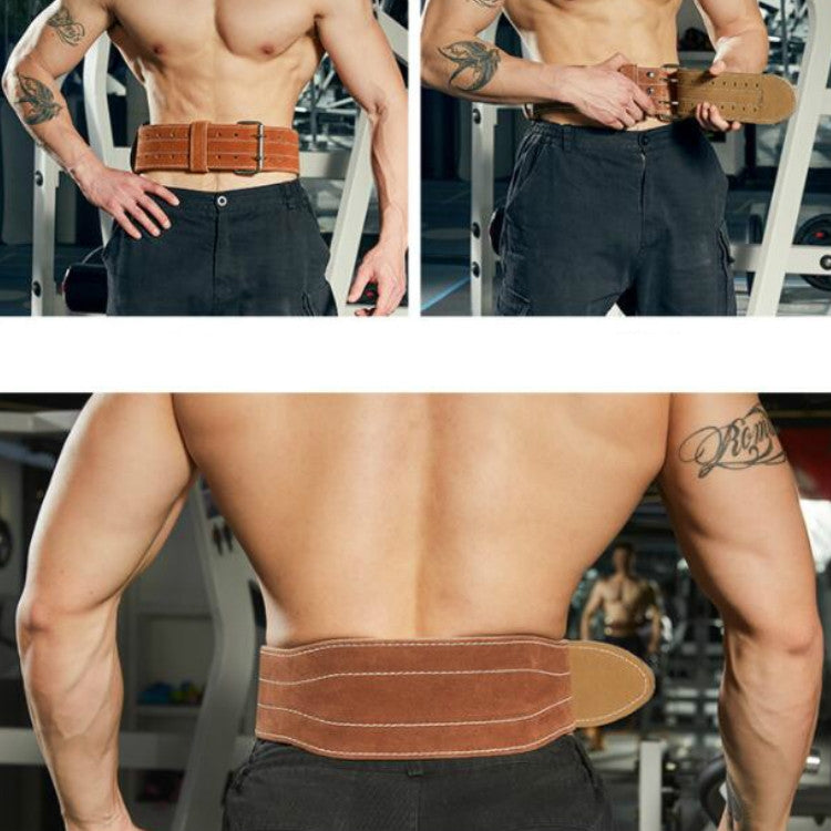 EADEN Cowhide Fitness Waist Protective Belt Squat Weightlifting Waist Support