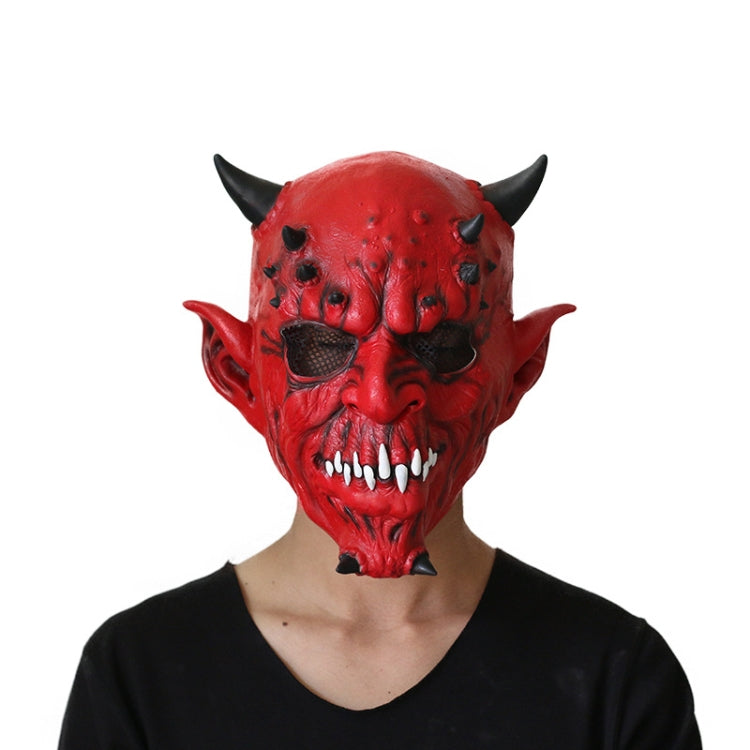 Halloween Party Haunted House Bar Hell Ox Horn Monster Horror Headgear Latex Mask My Store