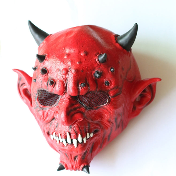 Halloween Party Haunted House Bar Hell Ox Horn Monster Horror Headgear Latex Mask My Store