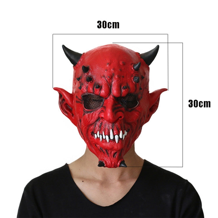 Halloween Party Haunted House Bar Hell Ox Horn Monster Horror Headgear Latex Mask My Store