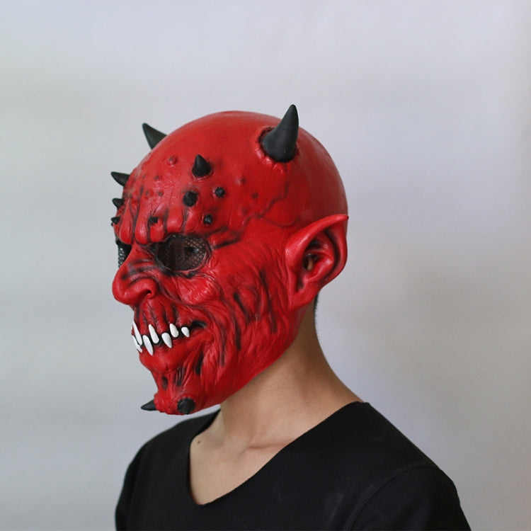 Halloween Party Haunted House Bar Hell Ox Horn Monster Horror Headgear Latex Mask My Store