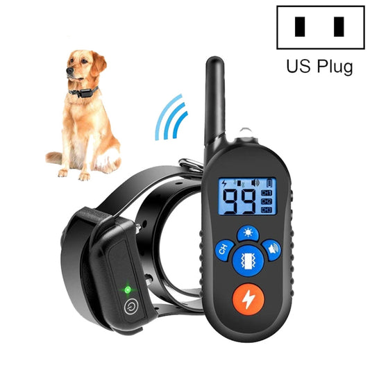 800m Remote Control Electric Shock Bark Stopper Vibration Warning Pet Supplies Electronic Waterproof Collar Dog Training Device, Style:556-1(US Plug)-Reluova