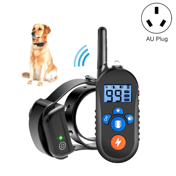 800m Remote Control Electric Shock Bark Stopper Vibration Warning Pet Supplies Electronic Waterproof Collar Dog Training Device, Style:556-1(AU Plug)-Reluova