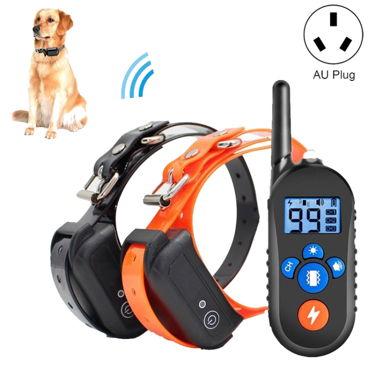 800m Remote Control Electric Shock Bark Stopper Vibration Warning Pet Supplies Electronic Waterproof Collar Dog Training Device, Style:556-2(AU Plug)-Reluova