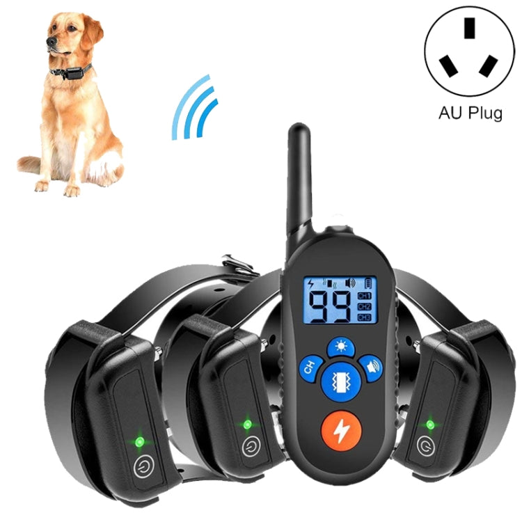 800m Remote Control Electric Shock Bark Stopper Vibration Warning Pet Supplies Electronic Waterproof Collar Dog Training Device, Style:556-3(AU Plug)-Reluova