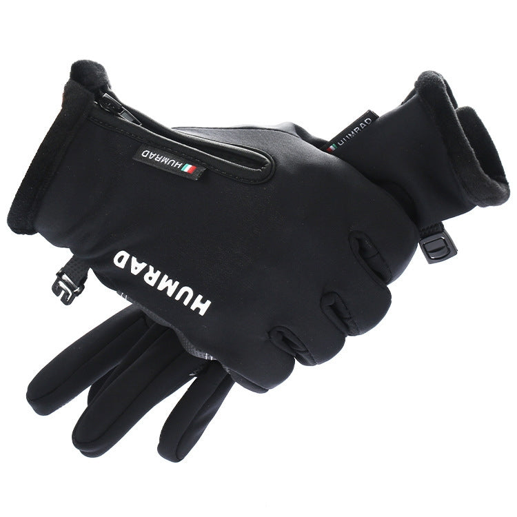 HUMRAO Outdoor Riding Gloves Winter Velvet Thermal Gloves Ski Motorcycle Waterproof Non-Slip Gloves Reluova