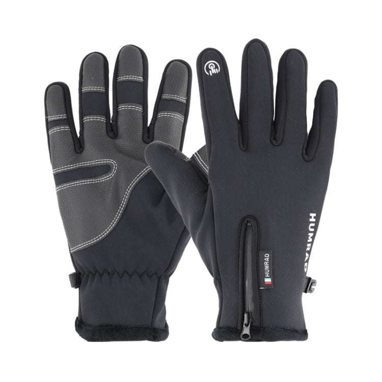 HUMRAO Outdoor Riding Gloves Winter Velvet Thermal Gloves Ski Motorcycle Waterproof Non-Slip Gloves