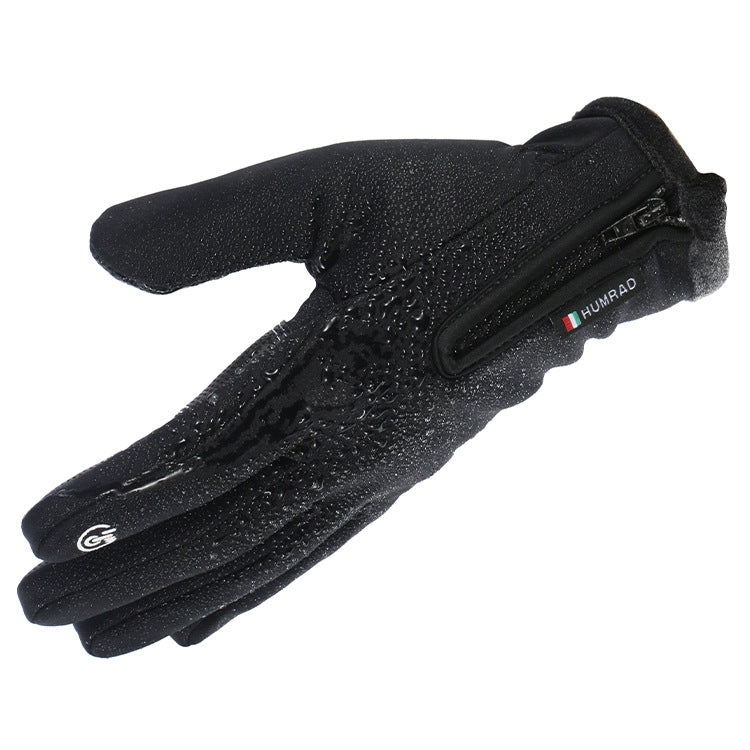 HUMRAO Outdoor Riding Gloves Winter Velvet Thermal Gloves Ski Motorcycle Waterproof Non-Slip Gloves