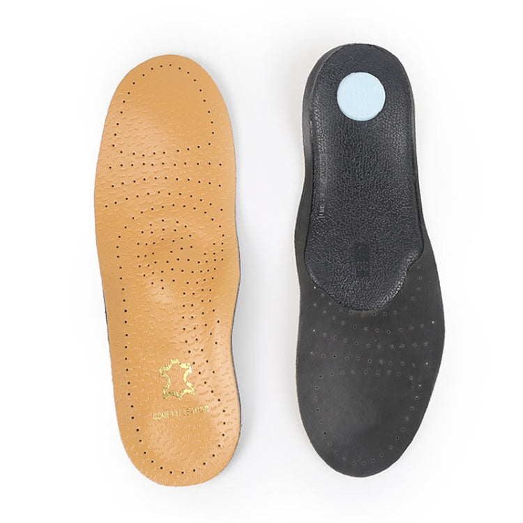 1 Pair Breathable Sweat-Absorbing And Shock-Absorbing Leather Arch Correction Insole