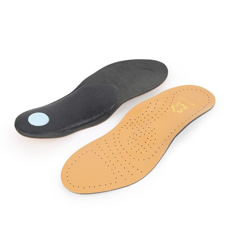 1 Pair Breathable Sweat-Absorbing And Shock-Absorbing Leather Arch Correction Insole