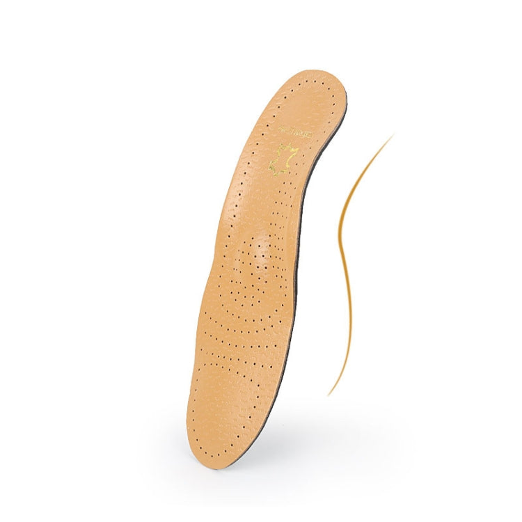 1 Pair Breathable Sweat-Absorbing And Shock-Absorbing Leather Arch Correction Insole