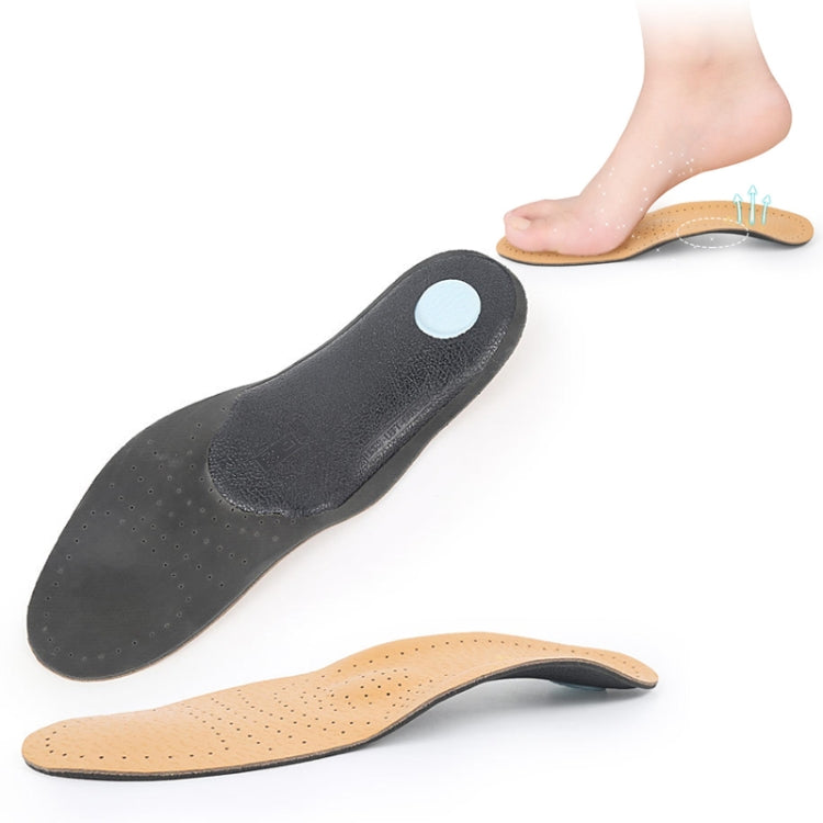 1 Pair Breathable Sweat-Absorbing And Shock-Absorbing Leather Arch Correction Insole