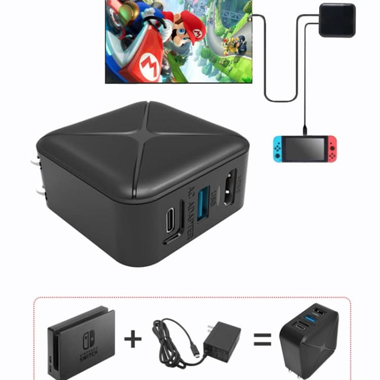 Multi-Function Projection And Charging AC Adapter Base Support Android/PC/Lite For Switch Reluova