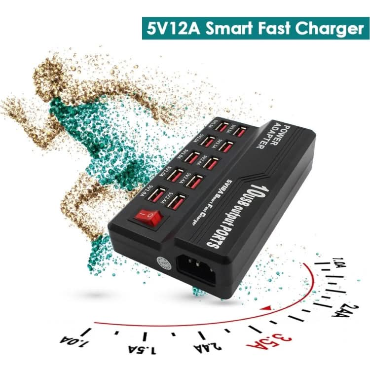 100-240V USB Interface Smart Fast Charge Digital Electronic Charger Multifunctional Charger, US Plug