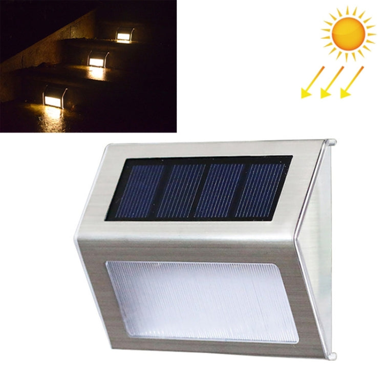 2PCS Solar Stainless Steel 3 LED Stair Wall Lamp Outdoor Garden Fence Light My Store