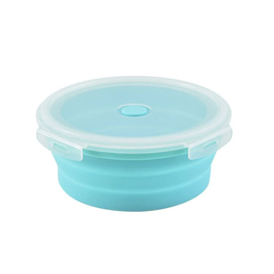 Microwave Portable Folding Lunch Box Round Silicone Lunch Box Random Colour Delivery, Capacity:350ml - Reluova