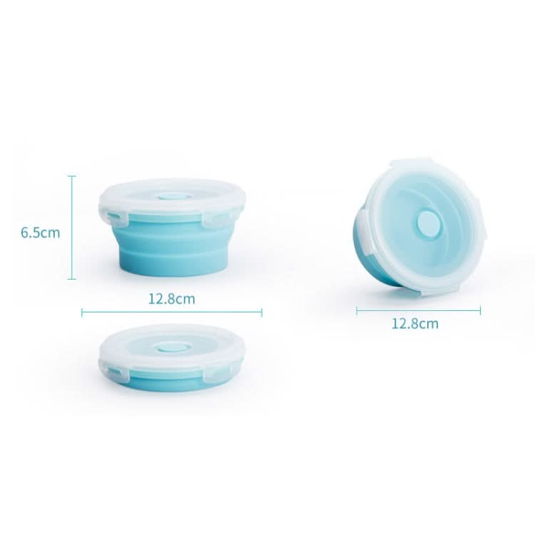 Microwave Portable Folding Lunch Box Round Silicone Lunch Box Random Colour Delivery, Capacity:350ml - Reluova