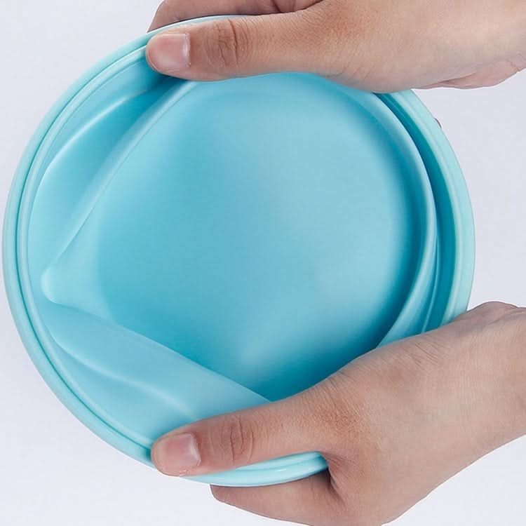 Microwave Portable Folding Lunch Box Round Silicone Lunch Box Random Colour Delivery, Capacity:350ml - Reluova