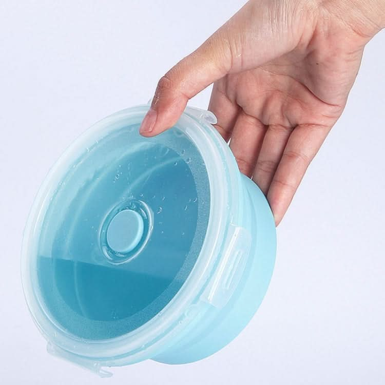 Microwave Portable Folding Lunch Box Round Silicone Lunch Box Random Colour Delivery, Capacity:350ml - Reluova