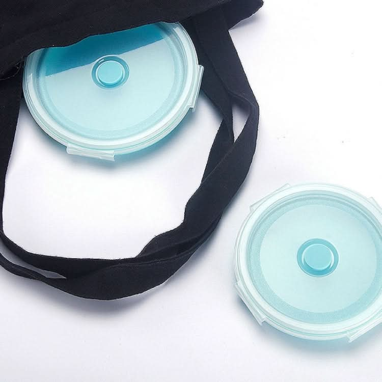 Microwave Portable Folding Lunch Box Round Silicone Lunch Box Random Colour Delivery, Capacity:350ml - Reluova