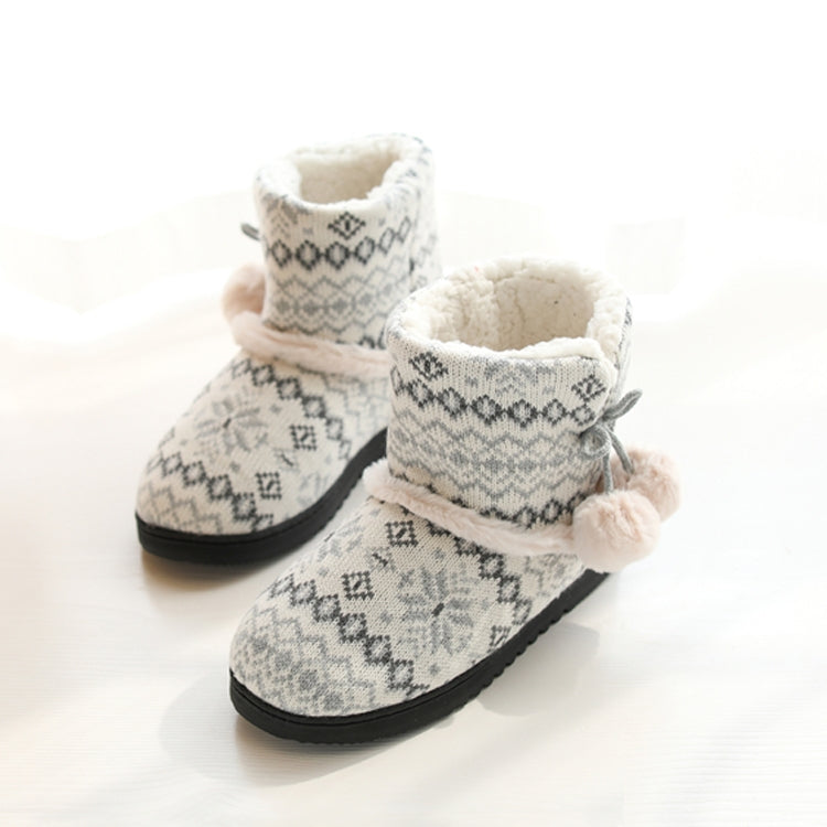 Winter High-Top Cotton Slippers Cotton Slippers With Heel Velvet Thick-Soled Indoor Warm Shoes