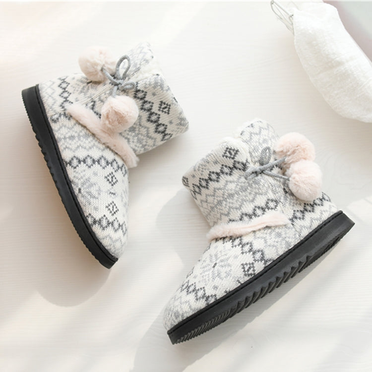 Winter High-Top Cotton Slippers Cotton Slippers With Heel Velvet Thick-Soled Indoor Warm Shoes