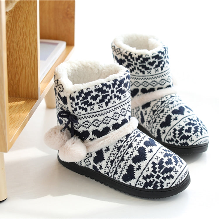 Winter High-Top Cotton Slippers Cotton Slippers With Heel Velvet Thick-Soled Indoor Warm Shoes