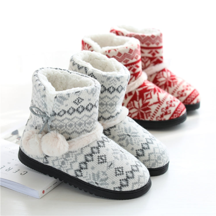 Winter High-Top Cotton Slippers Cotton Slippers With Heel Velvet Thick-Soled Indoor Warm Shoes Reluova