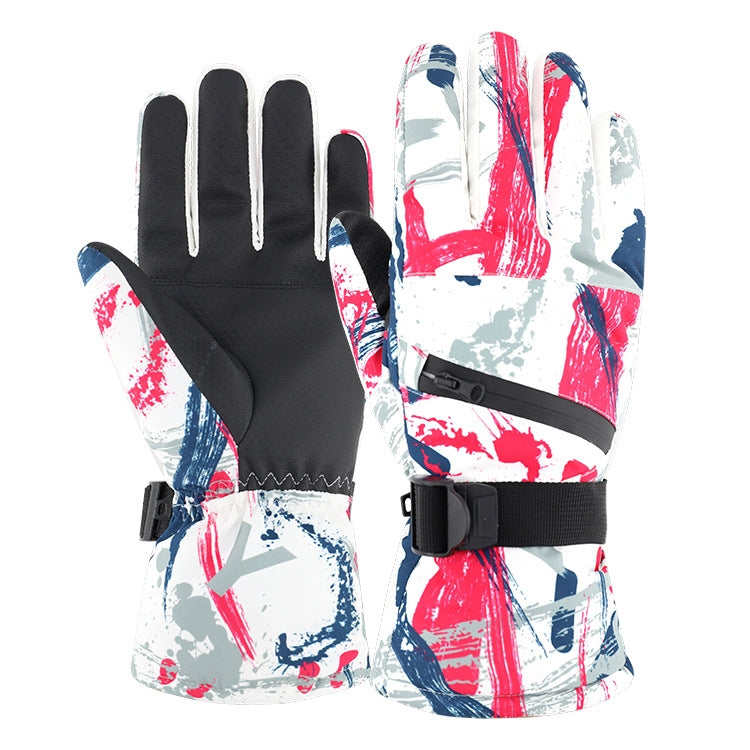 Winter Thermal Ski Gloves Outdoor Waterproof Velvet Gloves Thickening Touch Screen Motorcycle Gloves Reluova