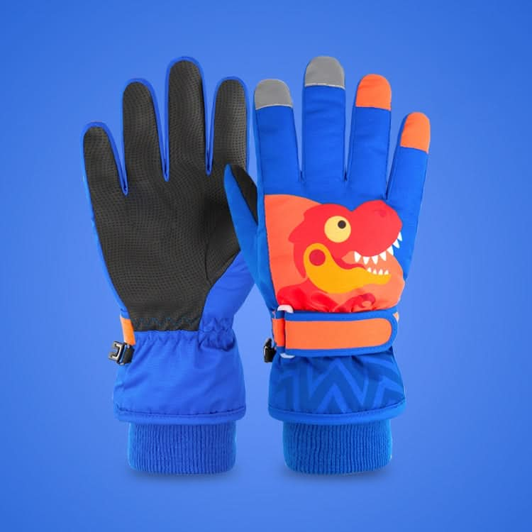 2020KL Cartoon Dinosaur Pattern Children Anti-Slip And Waterproof Ski Gloves Windproof and Warm Gloves for Cycling Sports-Reluova