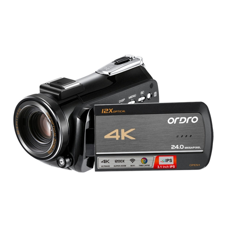 ORDRO AC5 4K HD Night Vision WiFi 12X Optical Zoom Digital Video DV Camera Camcorder