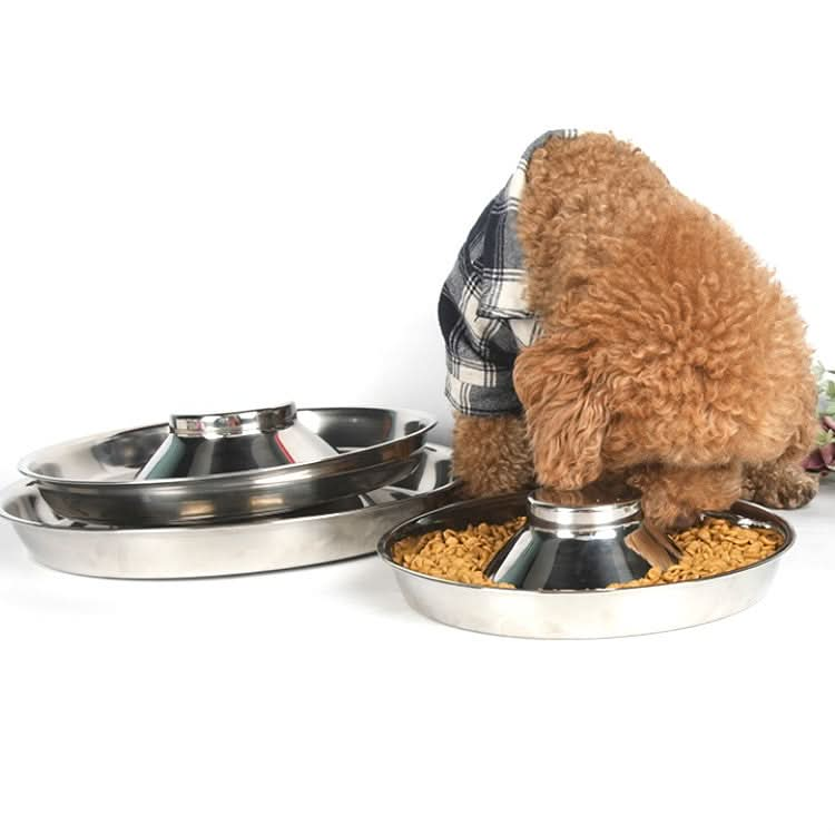 Pet Dog Food Bowl Dog Food Bowl Stainless Steel Slow Food Bowl Pet Supplies - Reluova