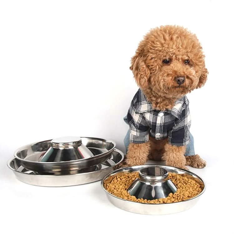 Pet Dog Food Bowl Dog Food Bowl Stainless Steel Slow Food Bowl Pet Supplies - Reluova