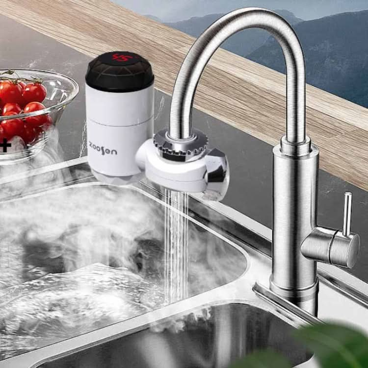 Zoosen Electric Hot Water Faucet Connection Type Instant Hot Water Faucet CN Plug, Style:White + Leak Protection - Reluova