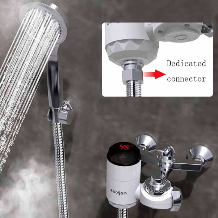 Zoosen Electric Hot Water Faucet Connection Type Instant Hot Water Faucet CN Plug, Style:White + Leak Protection - Reluova