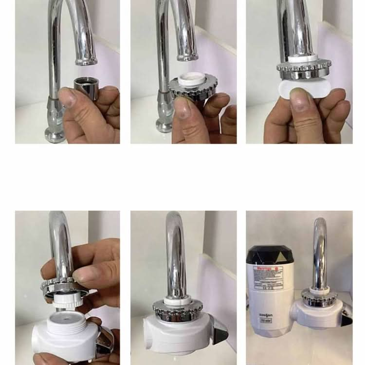 Zoosen Electric Hot Water Faucet Connection Type Instant Hot Water Faucet CN Plug, Style:White + Leak Protection - Reluova