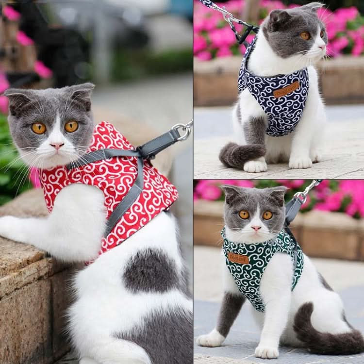 DogLemi Pet Cat Traction Rope Chest Harness Vest Type Traction Suit Cat Walking Rope - Reluova