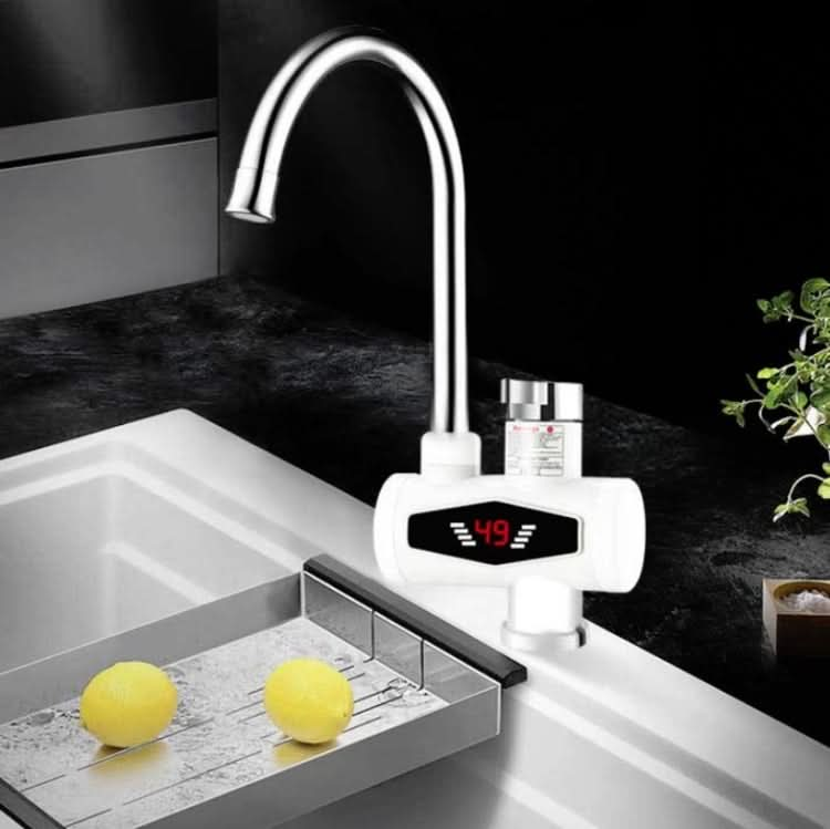 Dynamic Digital Display Instant Heating Electric Hot Water Faucet Kitchen&Domestic Hot&Cold Water Heater EU Plug - Reluova