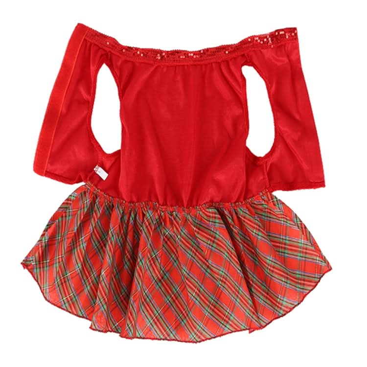 Christmas Pet Dog Plaid Butterfly Skirt - Reluova