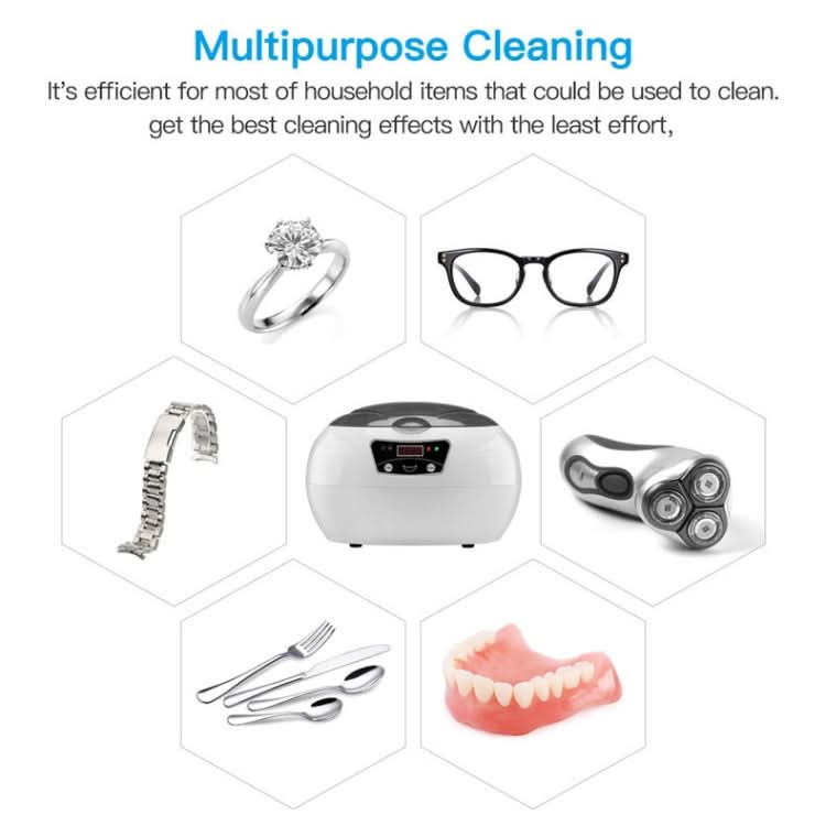 35W 600ml Mini Ultrasonic Cleaner Glasses Jewelry Household Ultrasonic Cleaner-Reluova