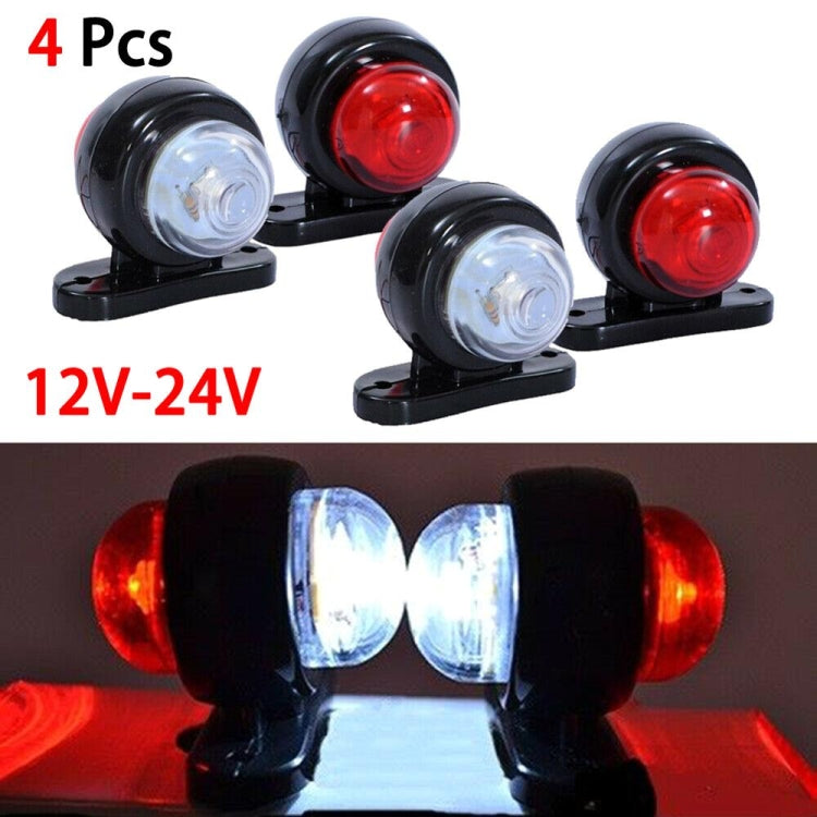 2 Pairs X9 12-24V Mini Double-Sided Red And White Truck Side Lights Modified Special Side Lights