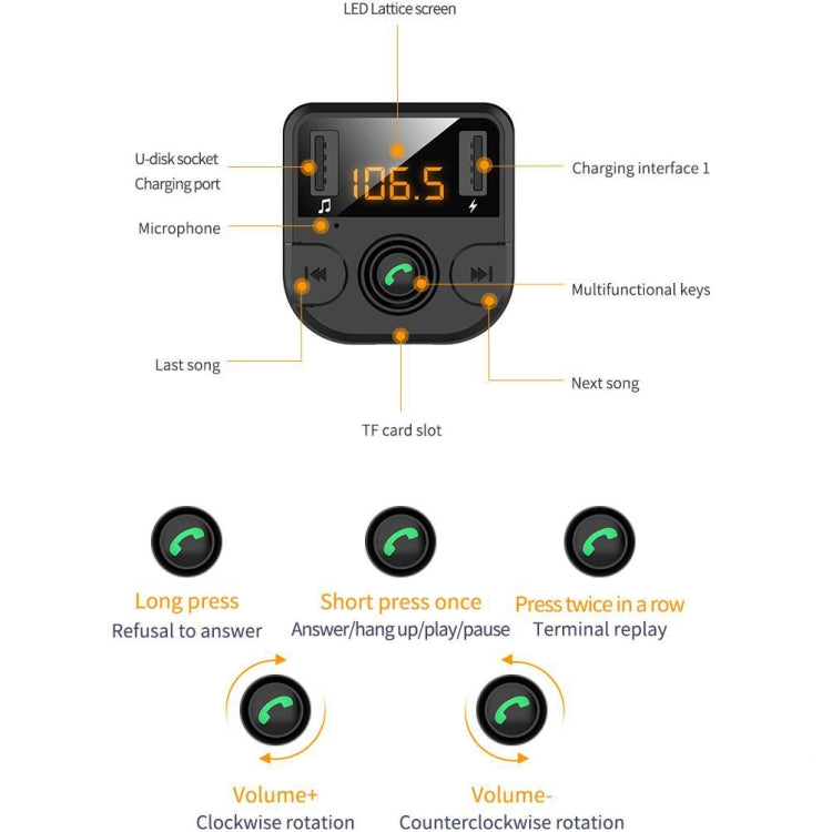 BT36B Car Bluetooth MP3 Music Player Car FM Transmitter Phone Hands-Free ÎҵÄÉ̵ê