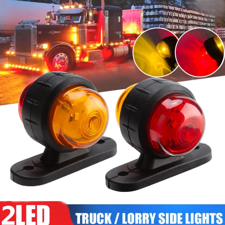 2 PCS R9 12-24V 2 LEDs 2000-4000K Double-Sided Waist Light Truck Side Light Cargo Truck Modification Two-Color Side Tail Light