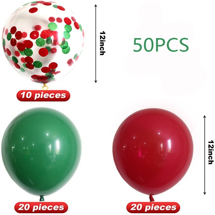 1 Set Christmas Red Green Confetti Balloon Set Merry Christmas Christmas Party Decorations