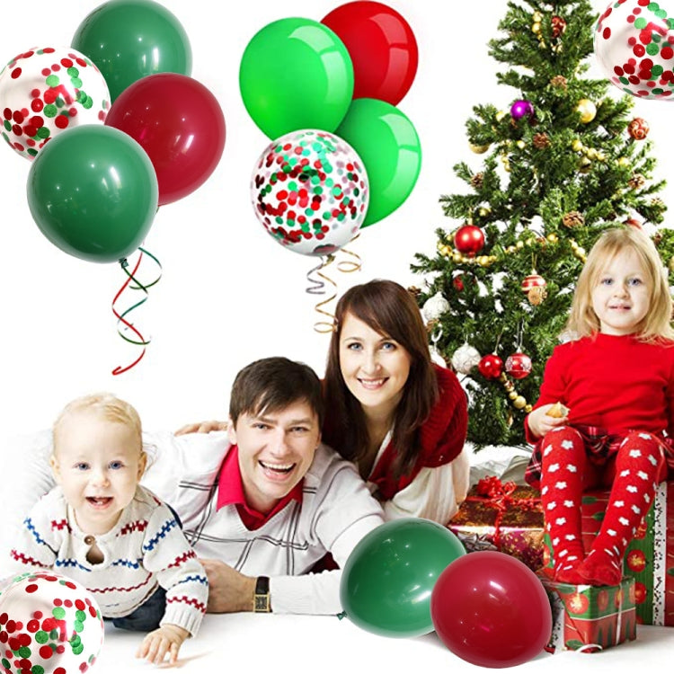 1 Set Christmas Red Green Confetti Balloon Set Merry Christmas Christmas Party Decorations